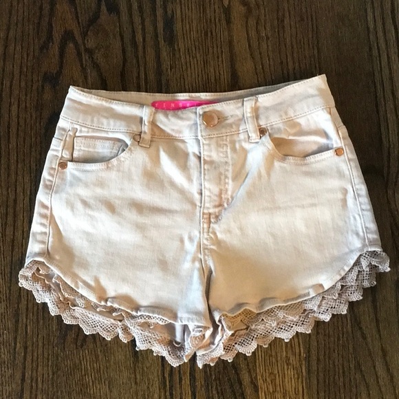 Tinseltown Shorts Tinseltown Denim Couture Peachish With Lace